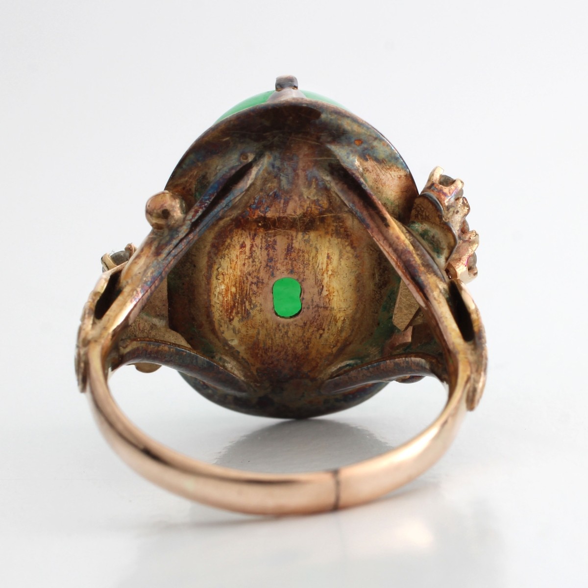 Jadeite, Diamond and 14K Ring