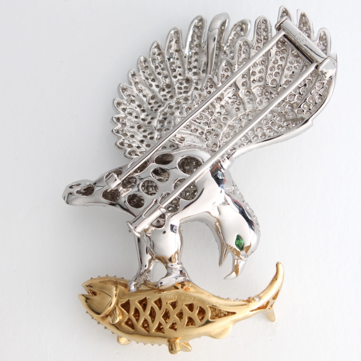Diamond and 18K Eagle Brooch