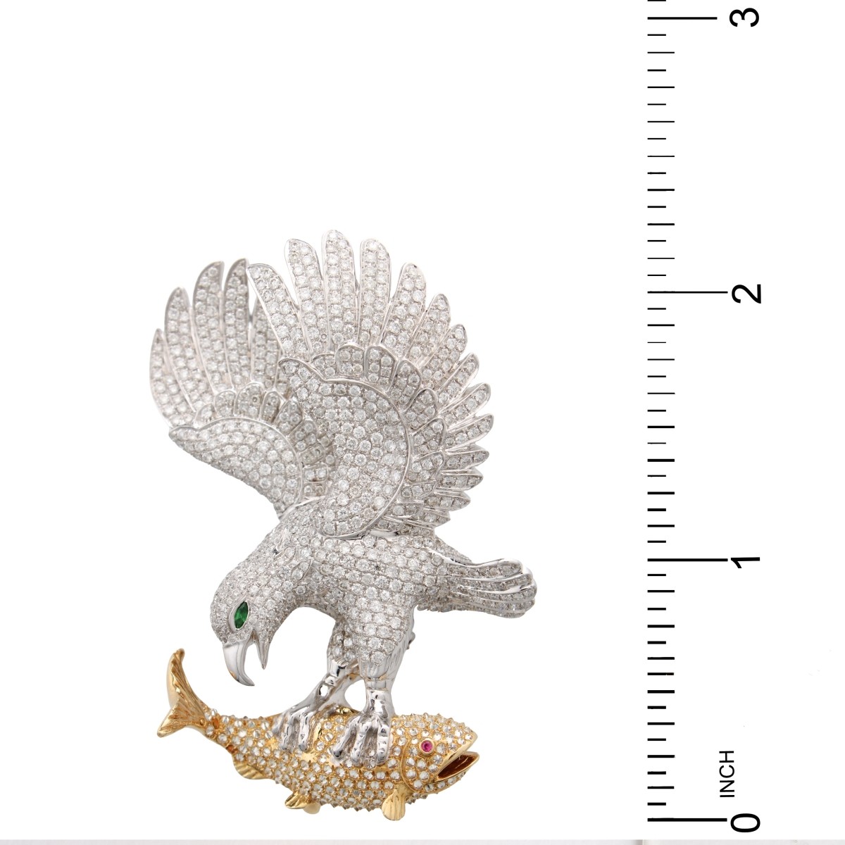 Diamond and 18K Eagle Brooch