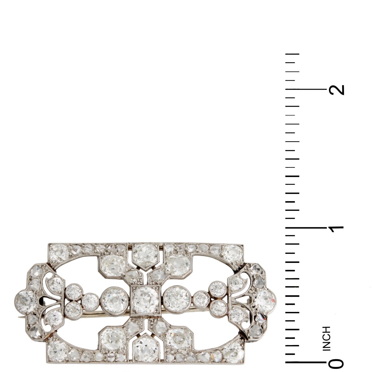 Deco Diamond and Plat Brooch