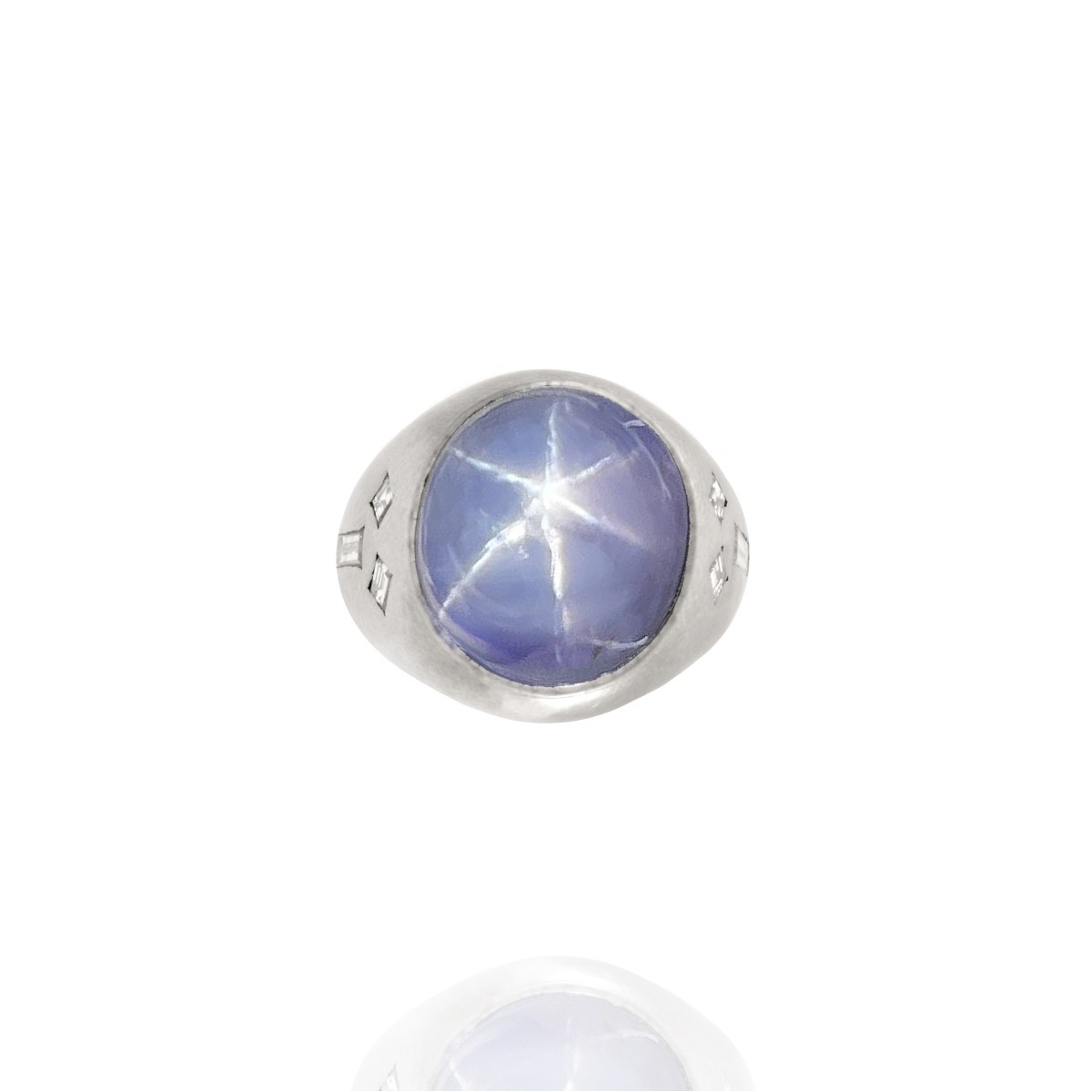 Star Sapphire, Diamond and 14K Ring